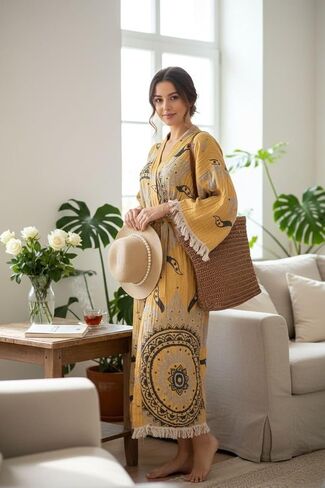 Luxury Handmade PREMIUM-quality Eco Organic Turkish Cotton Muslin Kimono Robe in Saudi Arabia