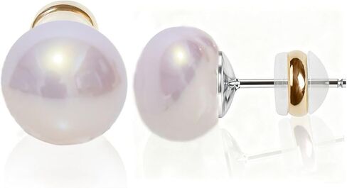 Natural Freshwater Cultured Pearl Stud Earrings, AAAA+Handpicked, Sterling Silver 18K Gold Plated Hypoallergenic Earring Studs Jewelry For Women in Saudi Arabia