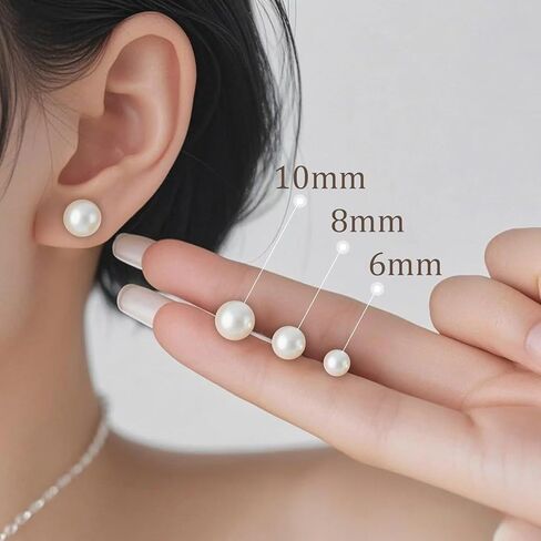 Natural Freshwater Cultured Pearl Stud Earrings, AAAA+Handpicked, Sterling Silver 18K Gold Plated Hypoallergenic Earring Studs Jewelry For Women in Saudi Arabia