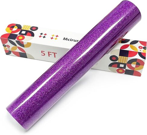 Silvery Glitter Heat Transfer Vinyl, 12" x 10ft Htv Vinyl, Glitter Iron-On for T-Shirts, Shirts Crafts, Easy Cutting and Weeding, Custom Glitter Gifts. in Kuwait