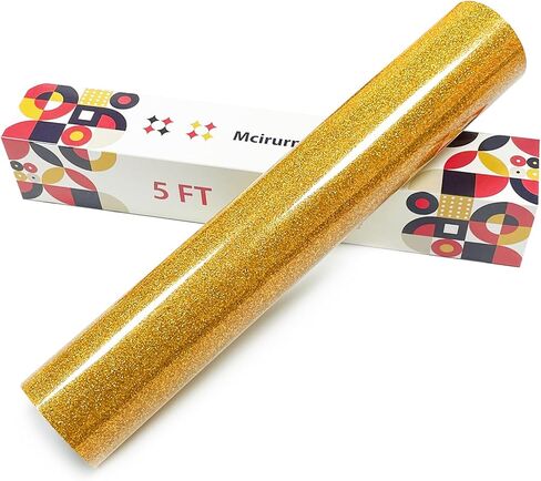 Silvery Glitter Heat Transfer Vinyl, 12" x 10ft Htv Vinyl, Glitter Iron-On for T-Shirts, Shirts Crafts, Easy Cutting and Weeding, Custom Glitter Gifts. in Kuwait