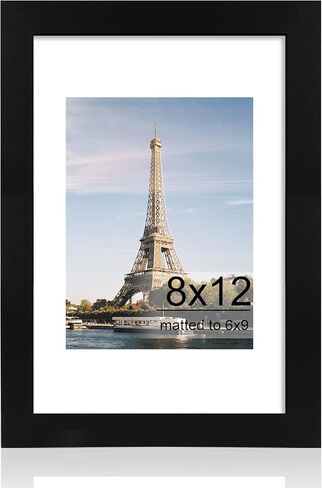 إطار صورة iRahmen مقاس 8 × 10 مع زجاج مقسى عالي الدقة، وإطار صور خشبي لسطح الطاولة وعرض الحائط (بني ريفي، عبوة واحدة) in Kuwait