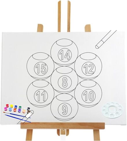 Essenburg Pre Drawn Canvas Gamer Paint Kit | Adult & Teen Sip and Paint Party Favor | DIY Date Night Couple Activity (S-Pool-Only) in Saudi Arabia