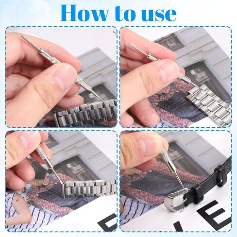 4 Pack Professional Watch Pins Removal Tool, Stainless Steel Double-Ended Design Repair Tool, Watchs Spring Bar Tools for Watch Repair Fix Replacement Sizing in Saudi Arabia
