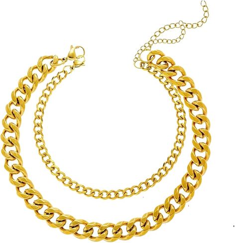 Ankle Bracelets For Women Waterproof Adjustable Ankles 18KGold Plated Dainty Trendy Layered Cuban Link Chain Anklets Set Beach Jewelry in Saudi Arabia