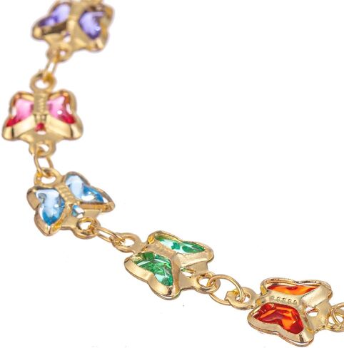 Gold Butterfly Ankle Bracelets for Women 14K White Gold Plated Crystal Butterfly Charm Chain Anklets for Women Waterproof in Saudi Arabia