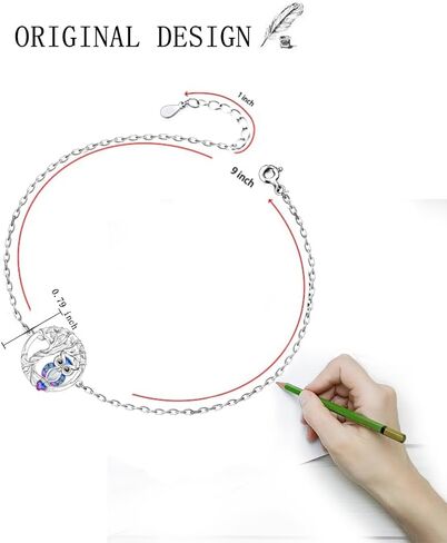 Fenthring Owl Anklets for Women Owl Ankle Bracelet Sterling Silver Tree of Life Moonstone Graduation Gifts in Saudi Arabia