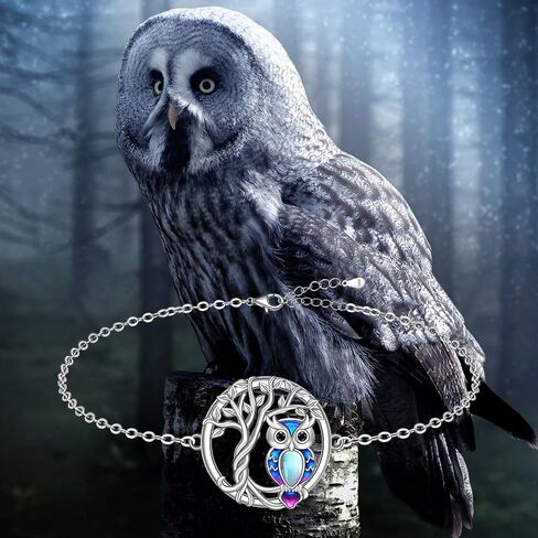 Fenthring Owl Anklets for Women Owl Ankle Bracelet Sterling Silver Tree of Life Moonstone Graduation Gifts in Saudi Arabia