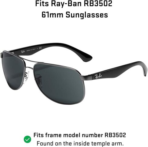 عدسات بديلة Revant لنظارات Ray-Ban RB3502 مقاس 61 مم - رمادي أخضر مستقطب in Kuwait