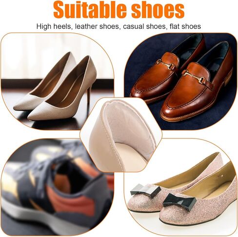 6 Pairs Sandal Strap Cushion Strips, Transparent Self-Adhesive Heel Liners Anti-Slip Heel Strap Cushion Pads for Shoes Too Big Slipping Rubbing in Saudi Arabia
