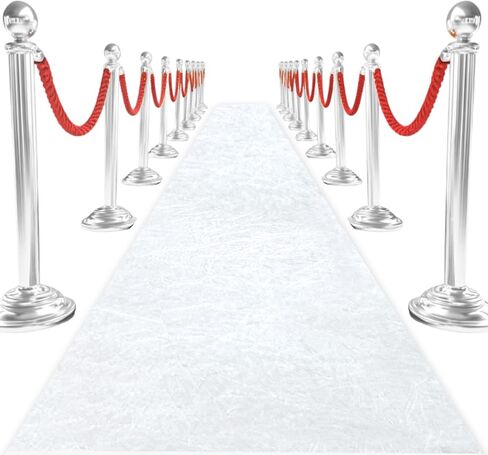 White Aisle Runner for Wedding Ceremony Velvet Aisle Runner Rug 5x20FT Carpet Runner for Parties Wedding Carpet Runner Runway Rustic Walkway Rug for Hallway Prom Party Aisle Ornament in Saudi Arabia