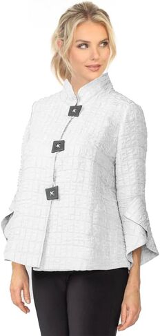 IC Collection Textured Tulip Sleeve Jacket in Saudi Arabia