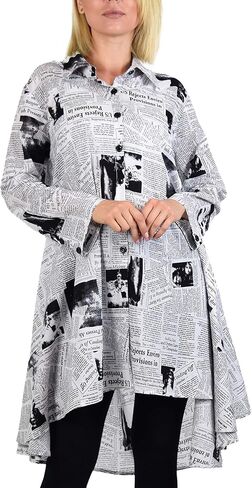 Dare2BStylish Hi Low Button Down A Line Swing Dress Shirt أعلى ريج ومقاسات كبيرة in Kuwait