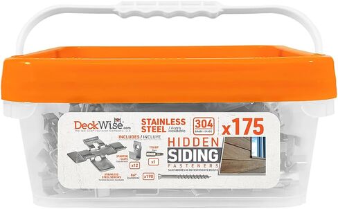 DeckWise Hidden Siding Fasteners for Hardwoods Includes All Stainless Steel; Fasteners, Starter Clips, 8x2 Screws and T15 Drive Bit (1050 Pack) in Kuwait