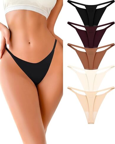 Seamless G String Thongs for Women Underwear Low Rise No Show Thong Stretch Womens Panties XS-XL in Saudi Arabia