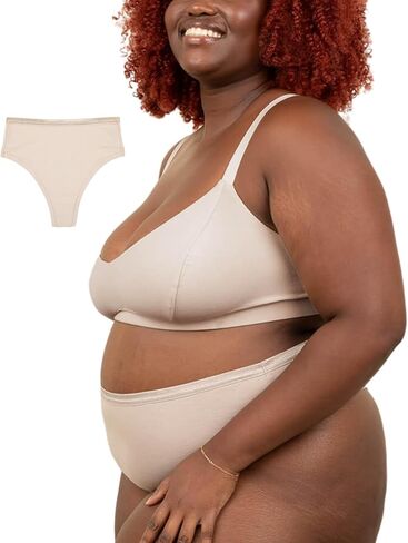 Subset Women's High Rise Organic Cotton Thong, Breathable, Tag-Free, Comfortable Everyday No Show Knickey Underwear in Saudi Arabia