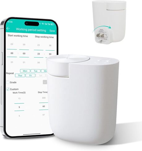 موزع روائح عطرية ذكي على الحائط، جهاز هواء لرائحة الزيوت العطرية المضغوطة بدون ماء، موزع عطور هواء بارد محمول للمكتب المنزلي هادئ ويدوم طويلاً 60 مل 500 متر مربع هدية للاسترخاء في المنزل الجديد in Kuwait