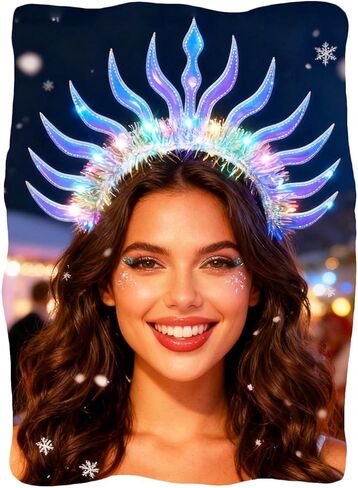 Campsis Light Up Headband Led Headpiece Glowing Rave Festival Hair Accessories for Women in Saudi Arabia