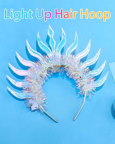 Campsis Light Up Headband Led Headpiece Glowing Rave Festival Hair Accessories for Women in Saudi Arabia