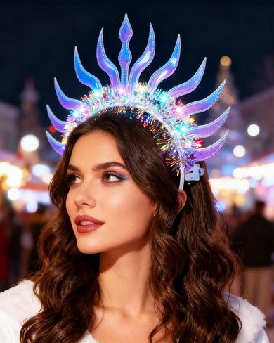 Campsis Light Up Headband Led Headpiece Glowing Rave Festival Hair Accessories for Women in Saudi Arabia