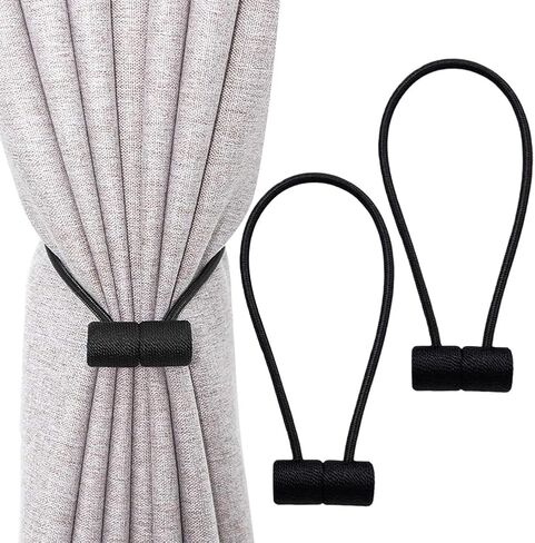 2 Pack Magnetic Curtain Tiebacks, Curtain Buckles Holdbacks Elegant Decorative Tie for Drapery - Silver in Saudi Arabia