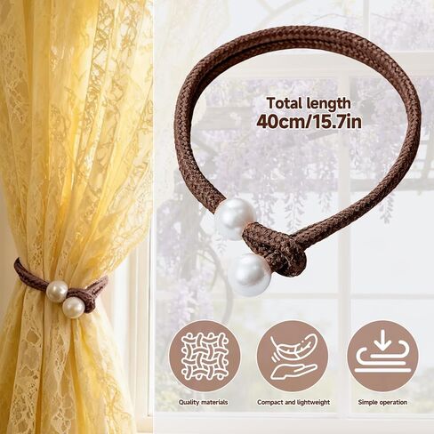 2-Pack Curtain Tiebacks, Decorative Adjustable Drapery Holdbacks for Window Curtains, Stylish and Functional Home Decor in Saudi Arabia