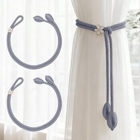 2-Pack Curtain Tiebacks, Decorative Adjustable Drapery Holdbacks for Window Curtains, Stylish and Functional Home Decor in Saudi Arabia