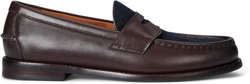 Polo Ralph Lauren Mens Alston Leather & Plaid Wool Penny Loafers in Saudi Arabia