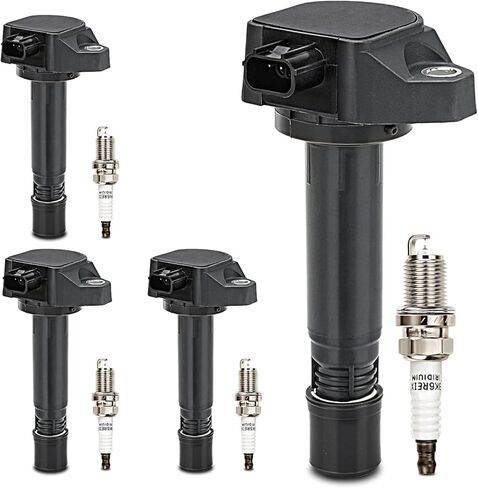 UF672 Ignition Coil & 97390 Double Iridium Spark Plug for 2012-2015 Honda Civic 1.8L L4, 2013-2015 Acura ILX 2.0L L4, 2016 Honda HR-V 1.8L L4 Replaces# 30520R1AA01 C1823 in Saudi Arabia