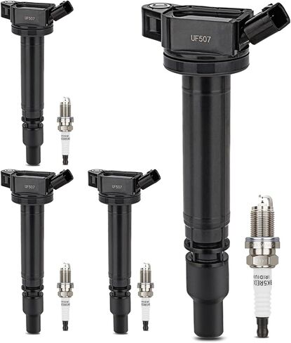 UF672 Ignition Coil & 97390 Double Iridium Spark Plug for 2012-2015 Honda Civic 1.8L L4, 2013-2015 Acura ILX 2.0L L4, 2016 Honda HR-V 1.8L L4 Replaces# 30520R1AA01 C1823 in Saudi Arabia