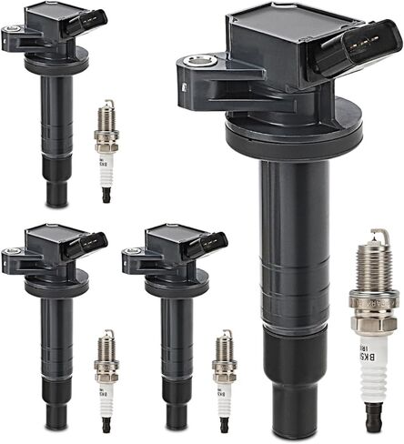 UF672 Ignition Coil & 97390 Double Iridium Spark Plug for 2012-2015 Honda Civic 1.8L L4, 2013-2015 Acura ILX 2.0L L4, 2016 Honda HR-V 1.8L L4 Replaces# 30520R1AA01 C1823 in Saudi Arabia