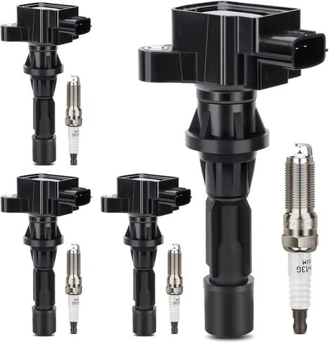 UF672 Ignition Coil & 97390 Double Iridium Spark Plug for 2012-2015 Honda Civic 1.8L L4, 2013-2015 Acura ILX 2.0L L4, 2016 Honda HR-V 1.8L L4 Replaces# 30520R1AA01 C1823 in Saudi Arabia