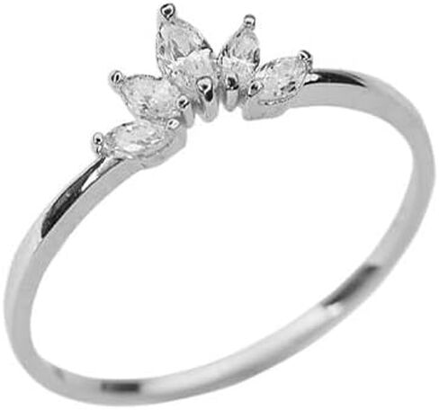 MADEONE خمسة خاتم فضة على شكل تاج من الزركون، خاتم نسائي إبداعي، هدايا للنساء in Kuwait