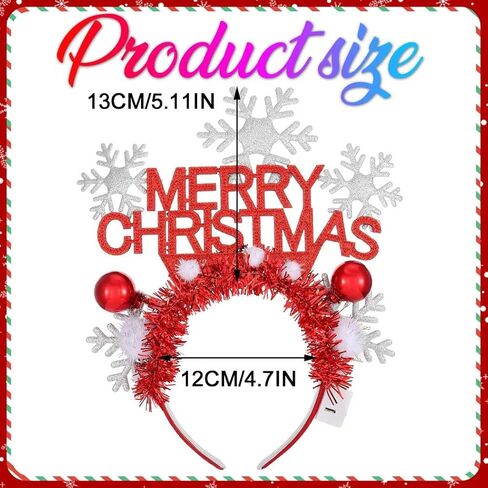 GORTIN Christmas Headband Light up Snowflake Headpiece Christmas Holiday Costume Hair Accessories for Women in Saudi Arabia