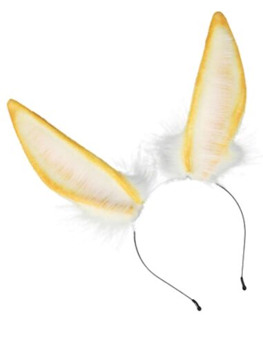 Plush Bunny Ear Headwear Faux Fur Animal Ear Headband Rabbit Ear Hairband Party Anime Cosplay Hair Accessories (Yellow) in Saudi Arabia