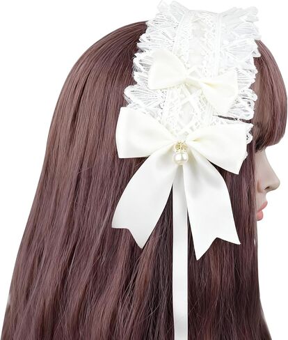 Lolita Headband– Lolita Accessories Lace Headband,Maid Costume Accessories Headpiece for Lolita Dress Cosplay in Kuwait