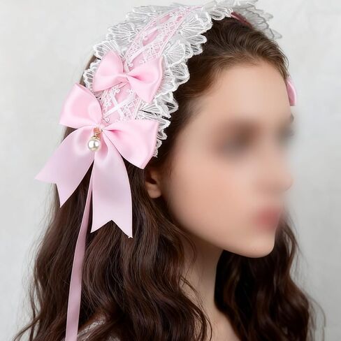 Lolita Headband– Lolita Accessories Lace Headband,Maid Costume Accessories Headpiece for Lolita Dress Cosplay in Kuwait
