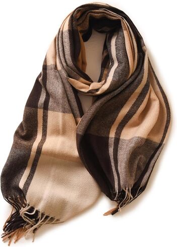 Winter Scarf for Women Shawl Cashmere Feel Tassel Plaid 25in*73inScarves Wraps in Saudi Arabia