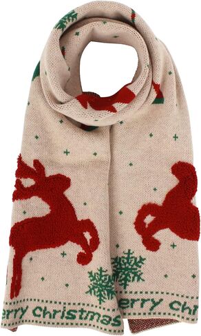 للجنسين عيد الميلاد الرنة ندفة الثلج ثلج وشاح خريف شتاء دافئ متماسكة وشاح طويل in Kuwait