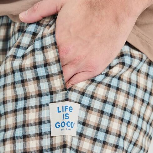 Men's Classic Sleep Pants - Putty Check Plaid Classic in Saudi Arabia