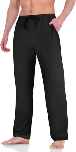 Mens Pajama Pants Cotton Drawstring Lounge Sleep Pants with Pockets Comfy Elastic Waist Pj Pajama Bottoms Sleepwear in Saudi Arabia
