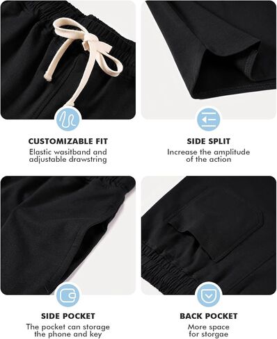 HEAVYWOOD Cotton Short Mens 5 Inch Pajamas Bottom Lounge Sleep Shorts Elastic Waist Lightweight Sleepwear with Pocket in Saudi Arabia