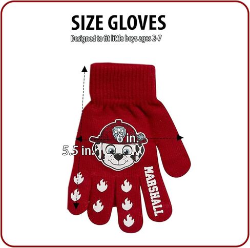 Nicklelodeon Assorted Characters 4- Pairs Gloves Cold Weather Set,Little Boys, Age 2-7 Paw Patrol 4 Pair Gloves Set with Handwarmers in Saudi Arabia
