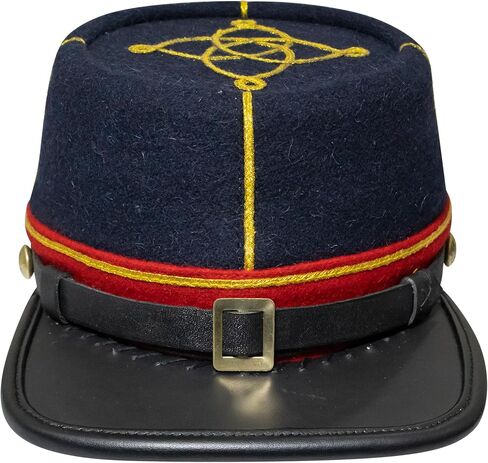 American Civil War CS Officer 1st Lieutenant Kepi Navy Blue Wool Red Band – ACW Reproduction Hat/Cap in Saudi Arabia