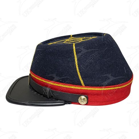 American Civil War CS Officer 1st Lieutenant Kepi Navy Blue Wool Red Band – ACW Reproduction Hat/Cap in Saudi Arabia