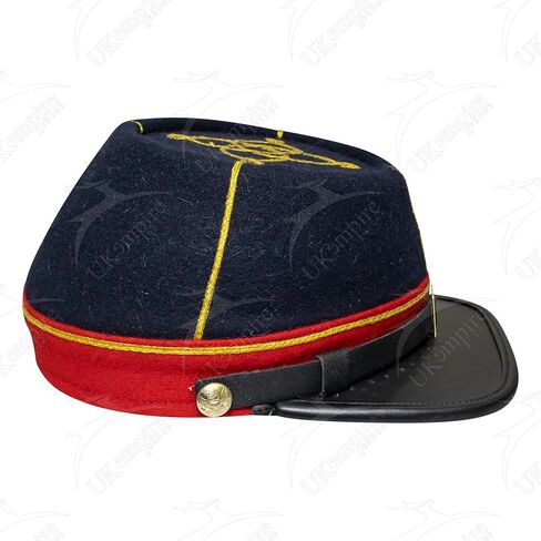 American Civil War CS Officer 1st Lieutenant Kepi Navy Blue Wool Red Band – ACW Reproduction Hat/Cap in Saudi Arabia