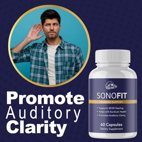 SonoFit Supports Hearing & Eardrum Health Dietary Supplement | 4 Bottles in Saudi Arabia