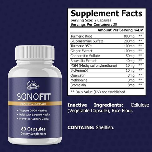 SonoFit Supports Hearing & Eardrum Health Dietary Supplement | 4 Bottles in Saudi Arabia