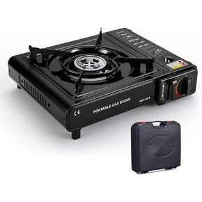 Joatocy Camping Stove with Carrying Case Portable Propane or Butane Stove Dual Fuel Gas Stove Automatic Ignition Indoor Outdoor Cooking Camp Stove for Picnics Hiking Fishing BBQ in Saudi Arabia