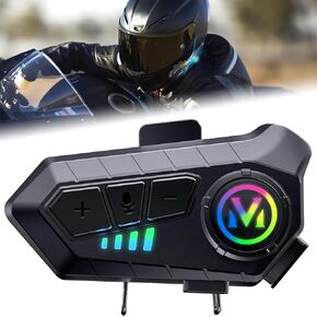 Motorcycle Helmet Headset 【Super Long Battery Life】Motorbike Helmet Speaker with Intelligent Noise and Deep Bass Motorcycle Headphones with Soft/Hard Mic Ultra Thin Speakers Cycling/Skiing/Riding
